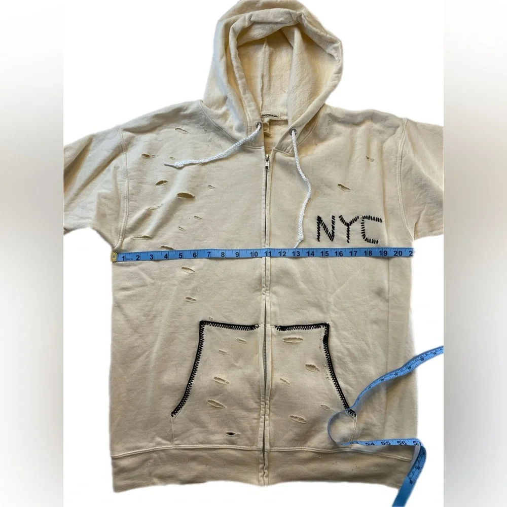 Free people X Tricia Fix distressed zip up hoodie Small - Picture 3 of 6